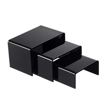 

3 PCS Acrylic Display Riser Transparent Jewelry Display Risers Showcase Set Square Display Stand Storage Shelf