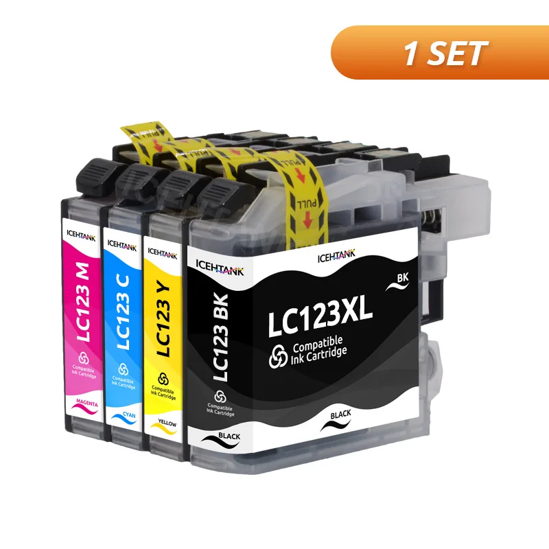 replacement ink cartridges Icehtank For Brother LC123 Ink Cartridge Compatible For MFC-J4510DW MFC-J4610DW Printer Ink Cartridge LC121 MFC-J4410DW replacement toner cartridge Ink Cartridges