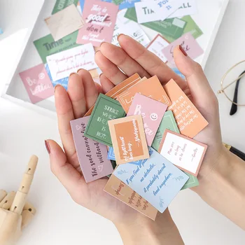 

60pcs English Stickers Journal Collage Material Paper English Word Diy Decoration Stickers Stationery Back To School