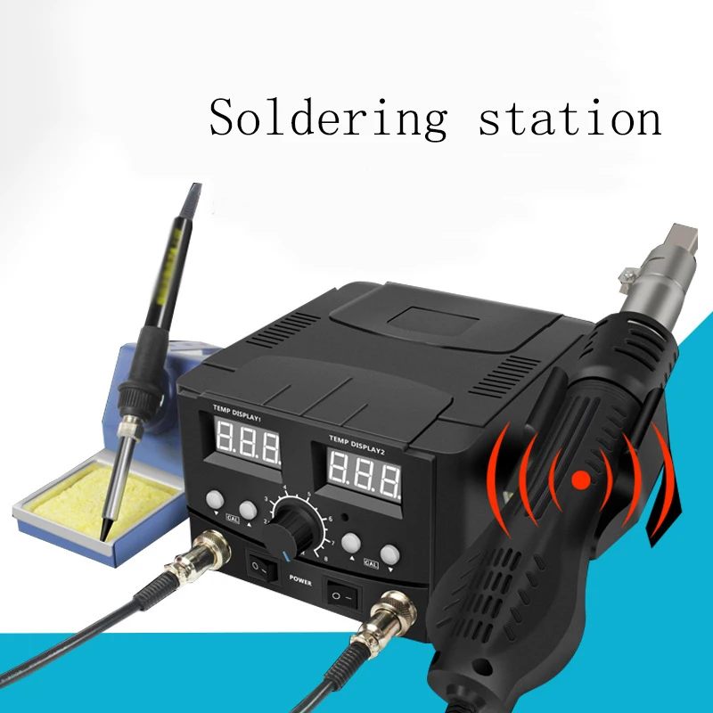 Double Digital Display Adjustable Temperature Hot Air Gun Dismantling Welding Platform Constant Temperature Electric Soldering