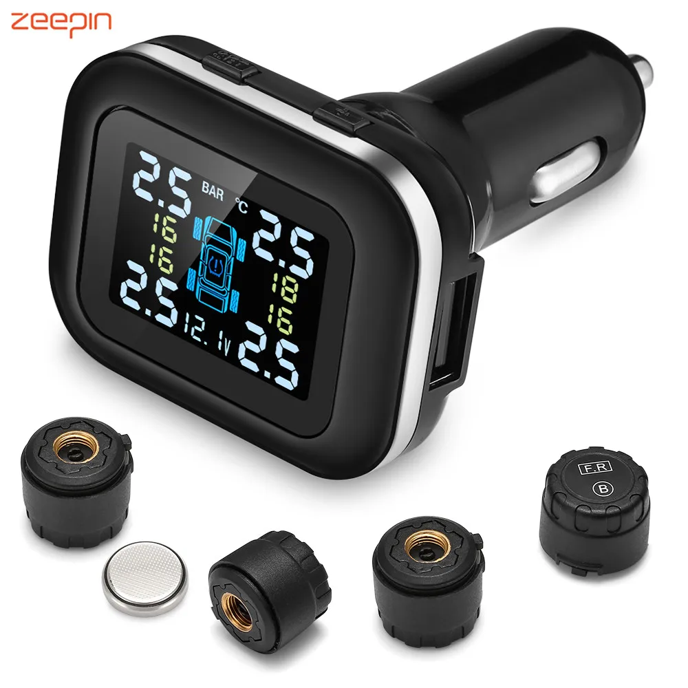 ZEEPIN C110 система контроля давления в шинах Прикуриватель разъем TPMS регулируемый