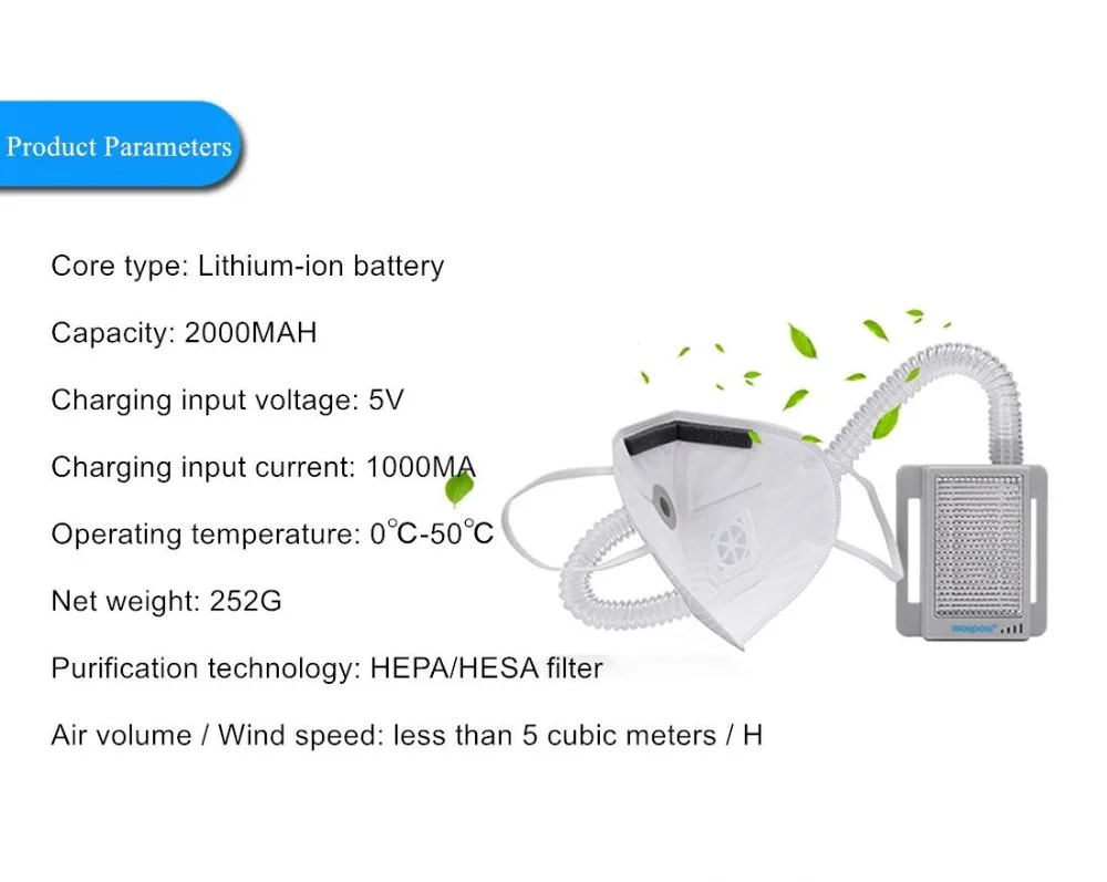KN95 travel Size Portable Breath Air Purifier HEPA Filtration AntiHaze