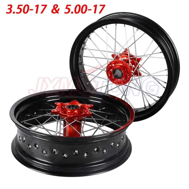 

For KTM EXC MXC SXF SXS MX SX GS 125-540 250 300 350 400 450 500 Front Rear 3.5 5.0 17" Supermoto Wheel Rim Hub