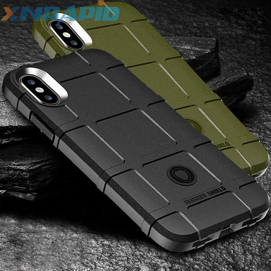 

Silicone Case For iphone XS Max XR X 8 7 6S Plus Military Heavy Duty Protection Phone Cover For iphone XR Case