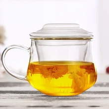 300 мл/10,6 фл. Унций термостойкая Стеклянная Кружка со стеклянным фильтром, с крышкой, ежедневная посуда для напитков, кружка для сока, вода, офисные чайные чашки, набор