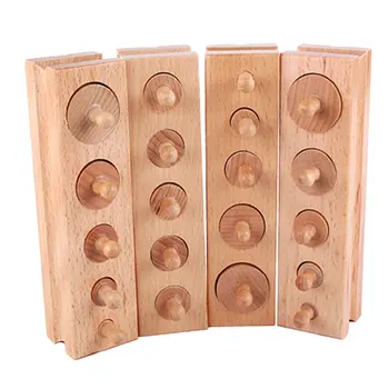 

Baby Wooden Materials Montessori Block Toys Educational Games Cylinder Socket Blocks Toy Parent Child Interactive Block MatchToy
