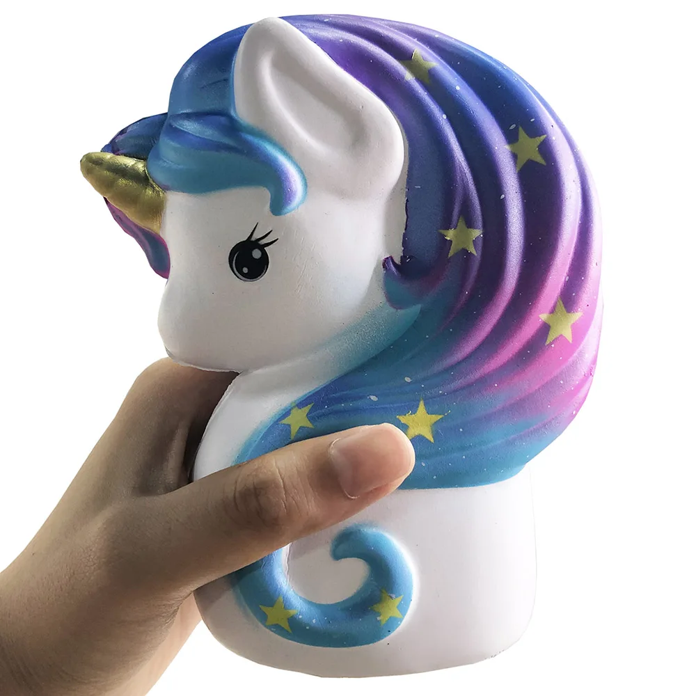 Jumbo Kawaii красочные галактика звезда Единорог мягкое кукла медленно поднимающийся стресс облегчение игрушки для детей Рождественский подарок 11*8*6 см