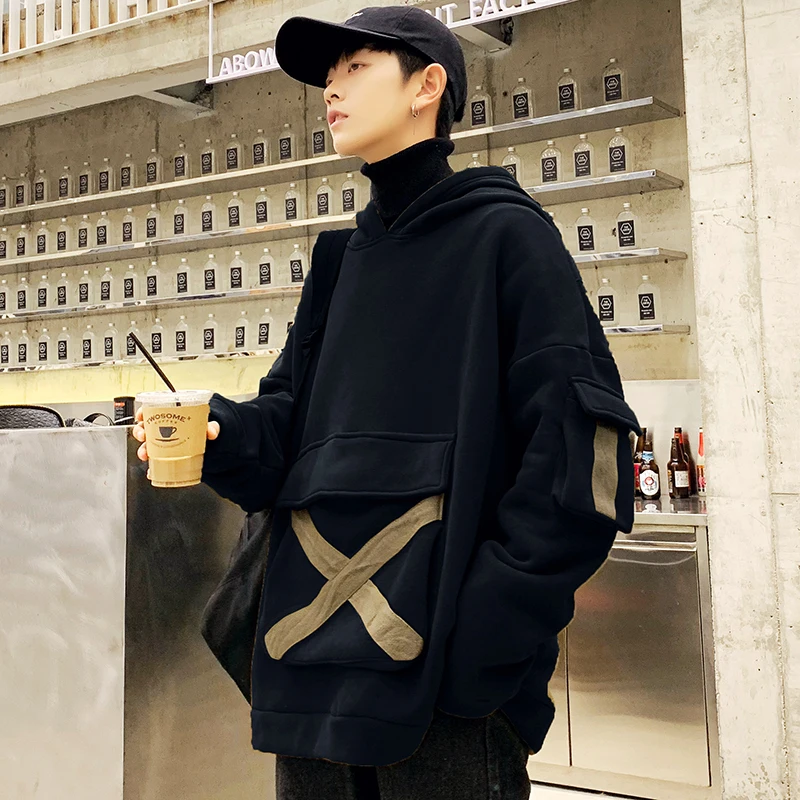 Drop Shipping 2020 New Fashion Thicken Men Cargo Style Hoodies Casual Fleece Male Pullover Hooded Sweatshirt Streetwear Loose Drop Shipping 2020 New Fashion Thicken Men Cargo Style Hoodies Casual Fleece Male Pullover Hooded Sweatshirt Streetwear Loose
