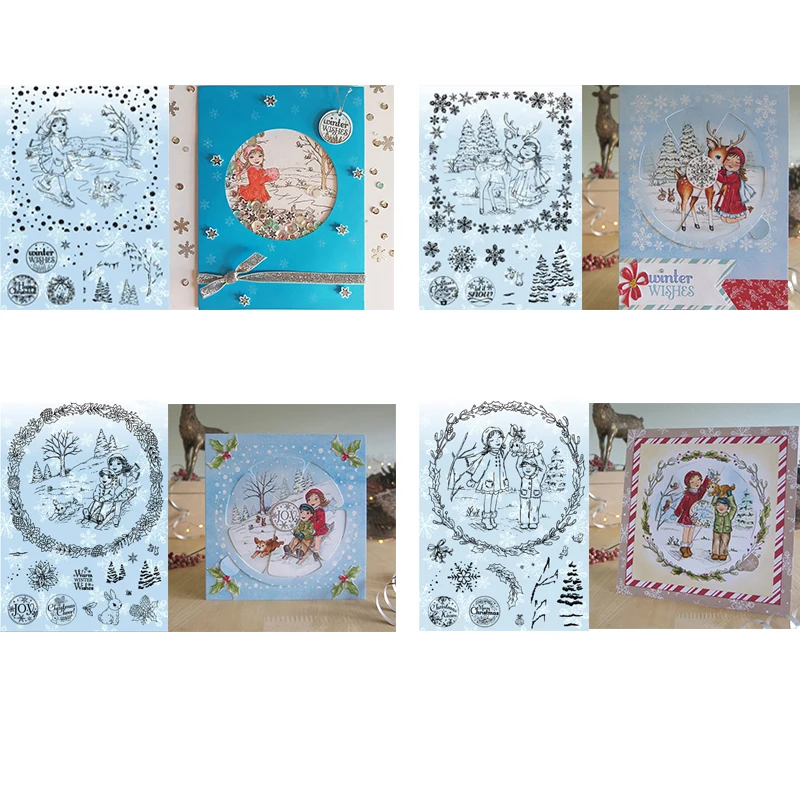 New Winter Series People Animal Plant Greetings Transparent Clear Stamps for Diy Scrapbooking Album Paper Cards 2020 | Дом и сад