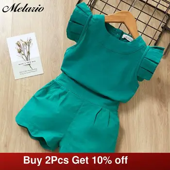 

New Summer Girls Clothing Sets Fashion with flowers Sleeveless T-shirt printed shorts outfits 2Pcs Casual Kids Clothing Sets