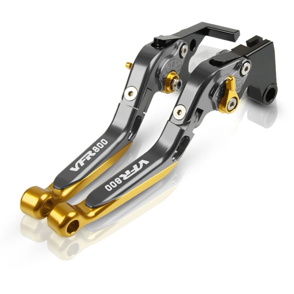 Рычаг тормоза мотоцикла CNC для Honda VFR 800 F 2002- 2013 регулируемый тормозной рычаг сцепления руль VFR800 логотип - Цвет: with logo