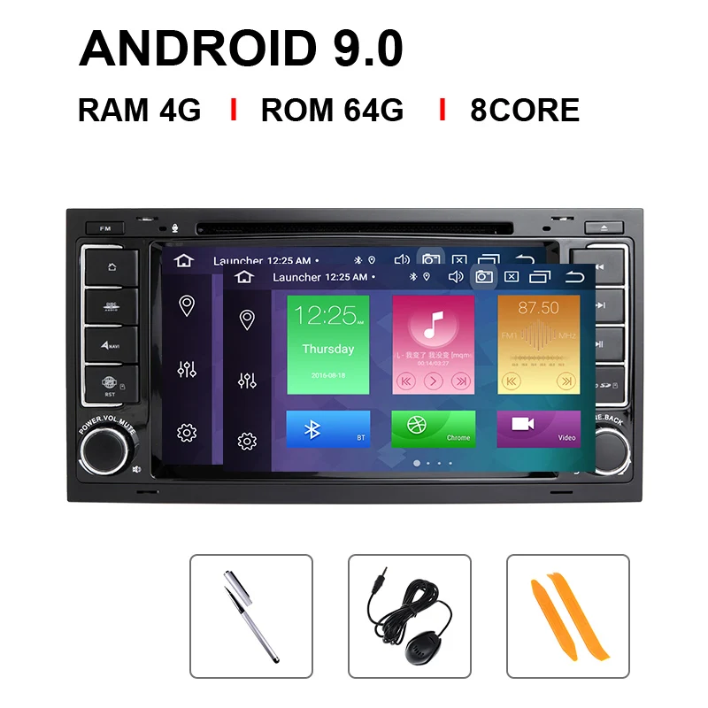 Ips DSP 4G Ram Android 9,0 gps Автомагнитола для VW/Volkswagen/Touareg/Transporter T5 мультимедиа Naviagtion DVD плеер аудио камера - Цвет: 8 Core 64 ROM
