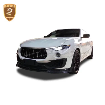 

With Lamp Carbon Front Bumper Lip Cover Trim For Maserati SUV levante 2016 2017 2018 2019 MS Style Carbon Fiber Front Bumper