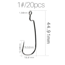 Enhanced Carbon Steel Crank Hooks with Large Eyes - 20 - Pack (1)