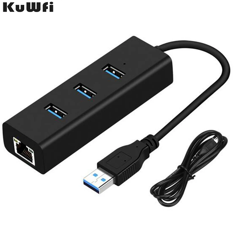 USB гигабитный Ethernet адаптер 3 порта USB 3,0 концентратор USB к Rj45 Lan сетевая карта для Macbook Mac настольный компьютер+ Кабель зарядного устройства микро-usb