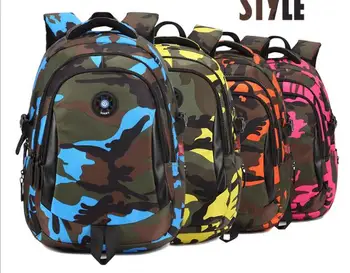 

Primary schoolbag tide 1-3-5 grade camouflage schoolbag, children's burden-free shoulder schoolbag, waterproof