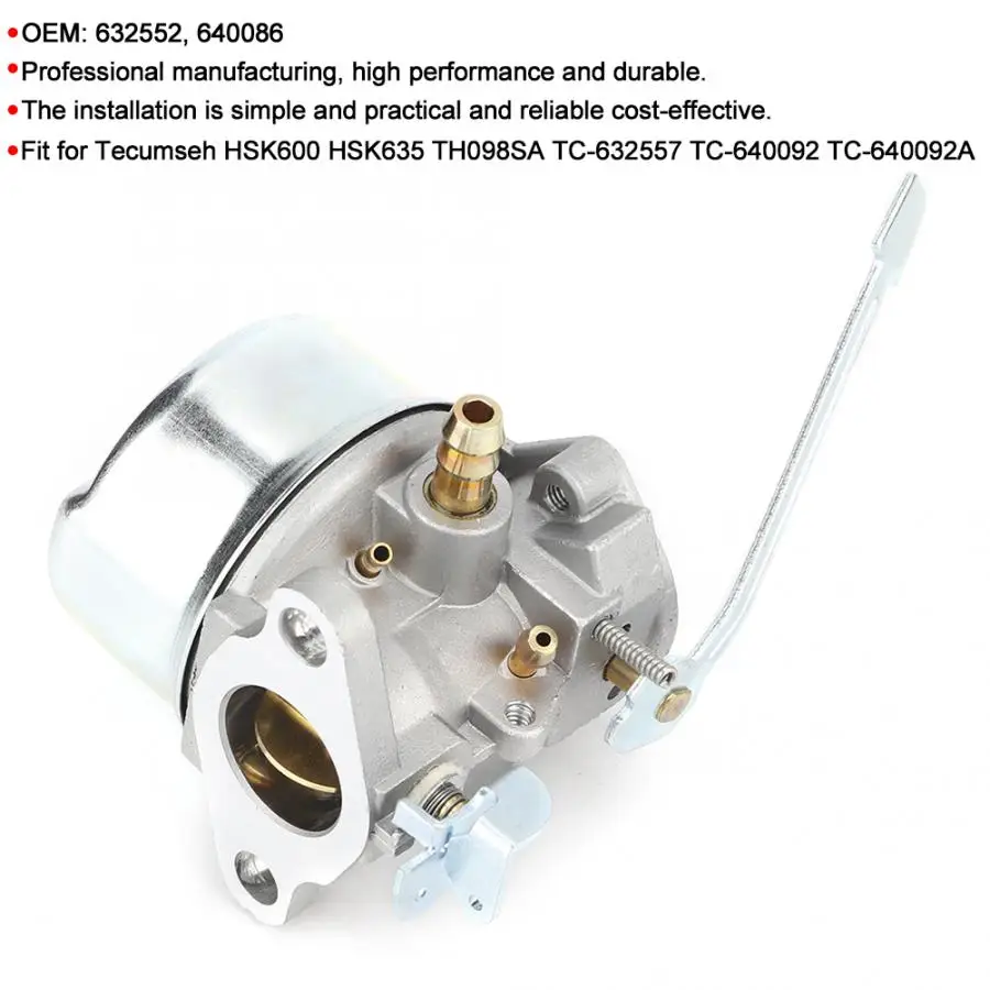 Карбюратор Комплект подходит для Tecumseh HSK600 HSK635 TH098SA TC-632557 TC-640092 TC-640092A 632552 на молнии Wrong extraction moto