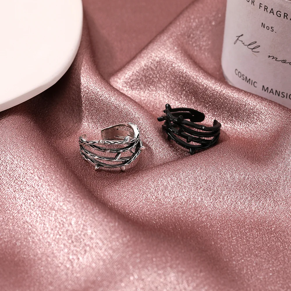 Women Adjustable Finger Ring Crown of Thorns Charms Twig Branch Pendants