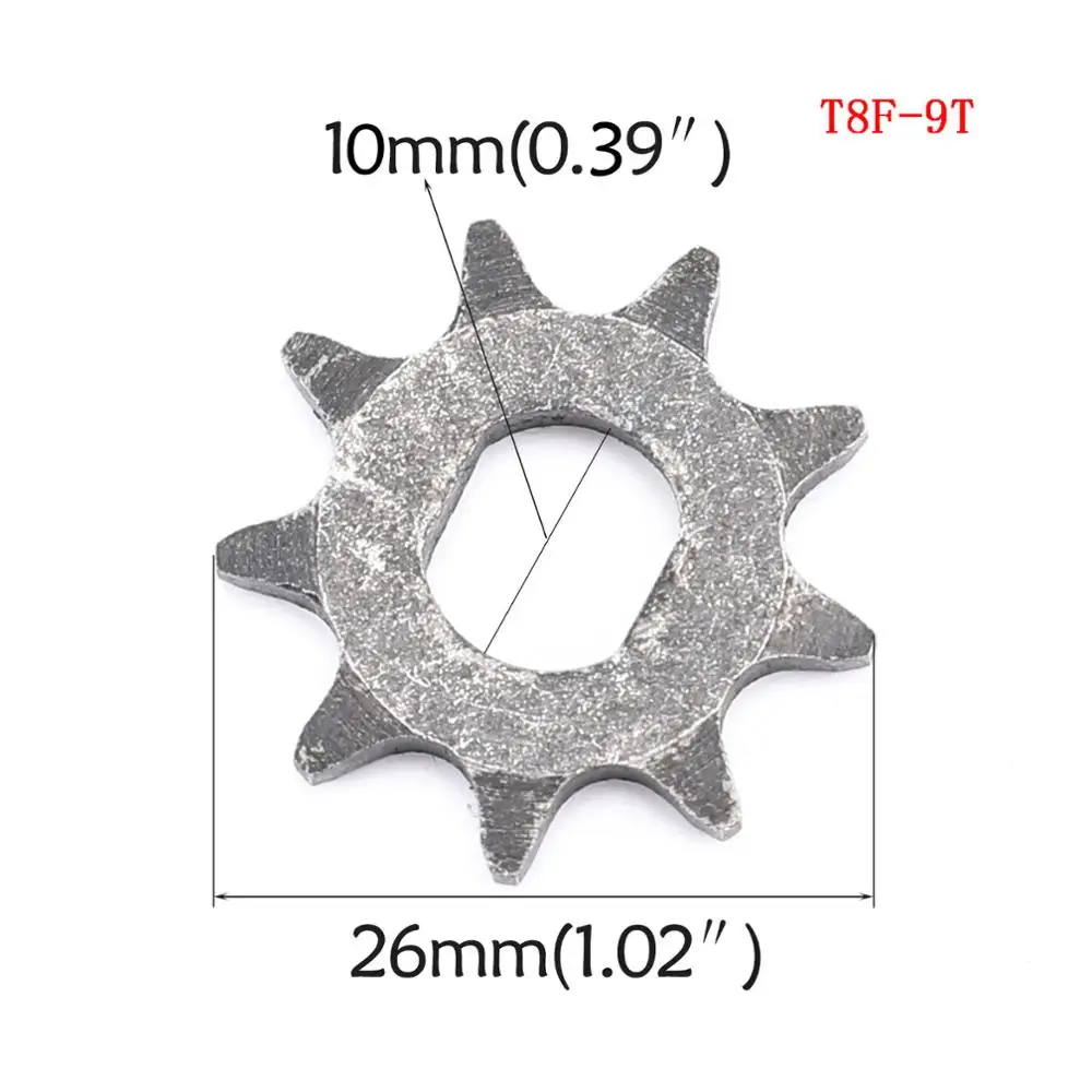 TDPRO 5pcs 25H T8F Chain 9T 11T Front Sprocket Gear Part 2 Stroke Engine Fits 43cc 47cc 49cc Mini Pocket Pit Bike Scooter ATV