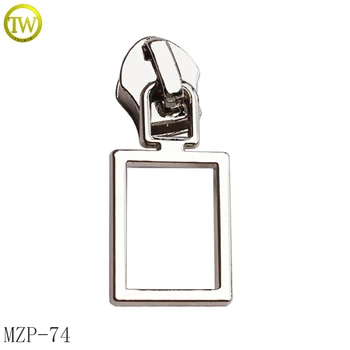 

Custom bag Zipper Pull Metal Handbag Zipper Puller with slider nickle color