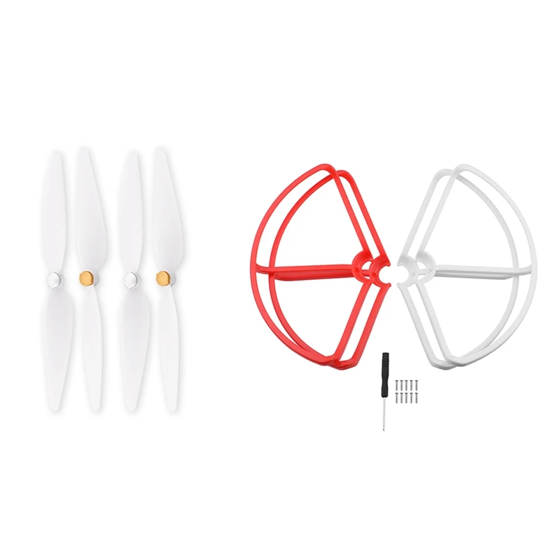 

IG-Propeller for Xiaomi Mi Drone 4K Version Props Guard for Xiaomi 4K Rc Protective Guard 1080P Bumper Quadcopter Blades(Red+Whi