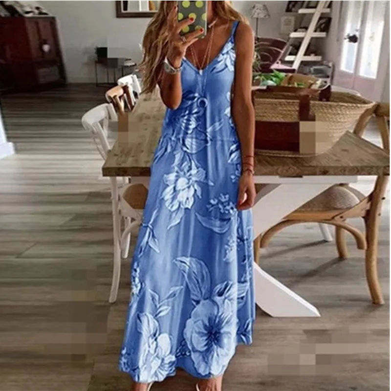 Sexy Maxi Dresses For Women Boho Print V-Neck Floral Sundresses Women Sleeveless Plus Size Dresses For Women 4xl 5xl Summer 2020 Sexy Maxi Dresses For Women Boho Print V-Neck Floral Sundresses Women Sleeveless Plus Size Dresses For Women 4xl 5xl Summer 2020