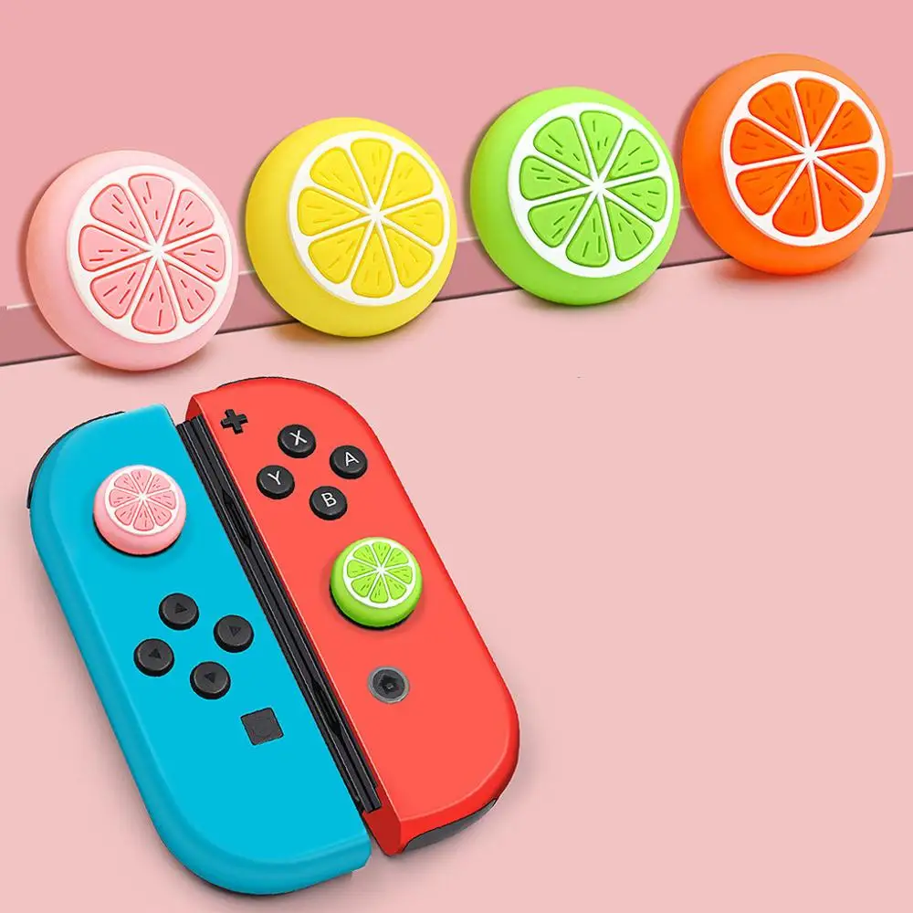 

For NS Switch Lite Joy con thumb grip caps soft Controller Cover Joystick rubber Gamepad Button Lemon Cases NS Accessories