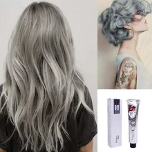 100 мл, модный крем для волос, унисекс, дымчато-серый, в стиле панк, краска для волос, цветной крем для волос, постоянный светильник для красоты, серый, для девочек, Si G1J0