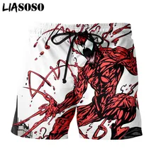 LIASOSO новые шорты с 3D принтом унисекс фильм Веном Carnage Человек-паук Летние Пляжные Шорты повседневные шорты Уличная одежда G3060