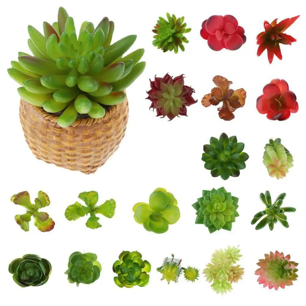 

DIY Flower Arrangement Decor Fake Foliage Artificial Real Touch Succulent Plant