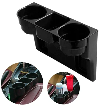 

3 In 1 Car Seat Seam Wedge Car Cup Holder Organizer Drink 2 Cup Holders Travel Drink Stand Storage Car Auto Box Organizer