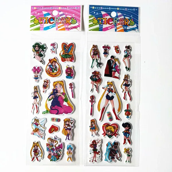 6 листов с мультипликационным рисунком Captor наклейки Сакура Kawaii Cardcaptor Sakura KINOMOTOSAKURA Bubble Adesivos девушки любят DIY игрушки - Цвет: Sailor Moon