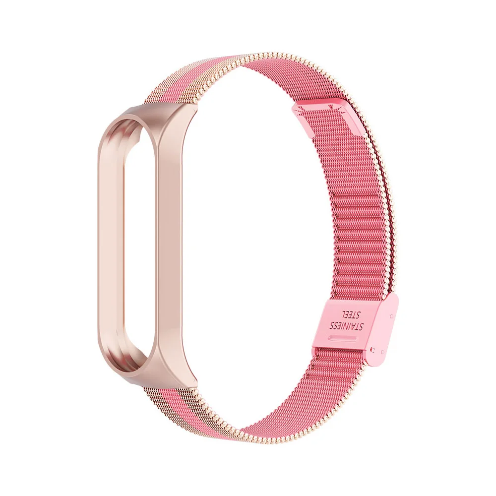 pink red Металлический ремешок из нержавеющей стали для Xiaomi mi Band 4, ремешок для Xiaomi mi band 4 3, браслет для mi Band 4 - Цвет: pink red