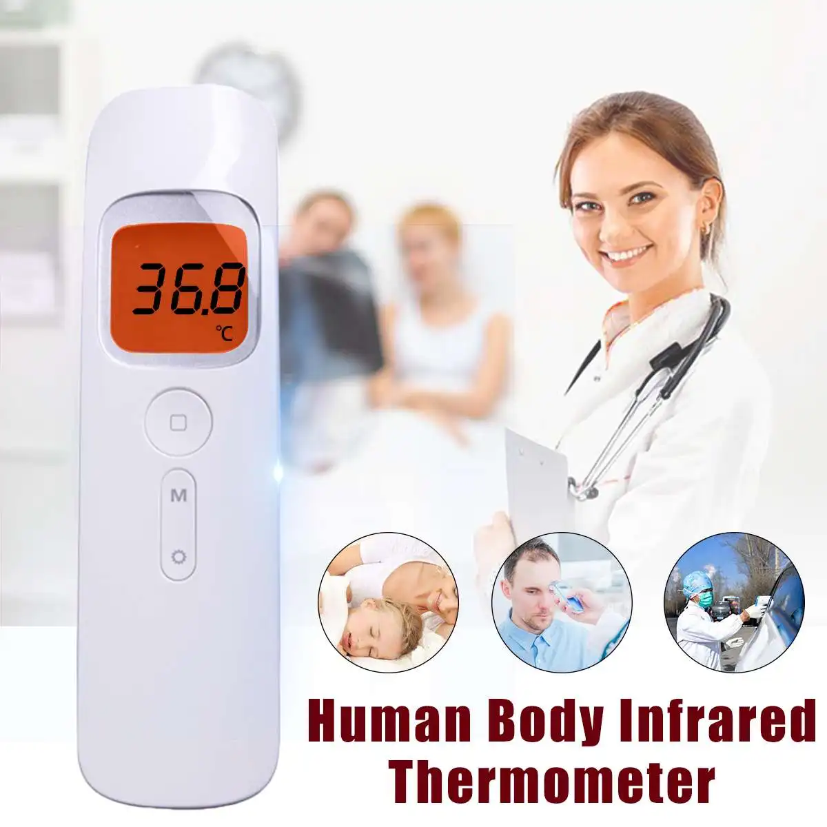 

CE Medical Forehead Infrared Thermometer LCD Recharge Non-contact Baby Adult Body Thermometer Meter Temperature Measure