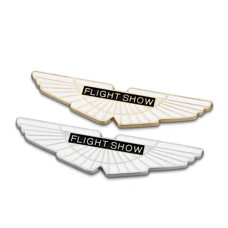 新ゴールドシルバーフライトshow翼エンブレムバッジ車スタイリング3d金属ステッカーを再装着ミドルフードとトランクのロゴアストンマーティン Emblems Aliexpress