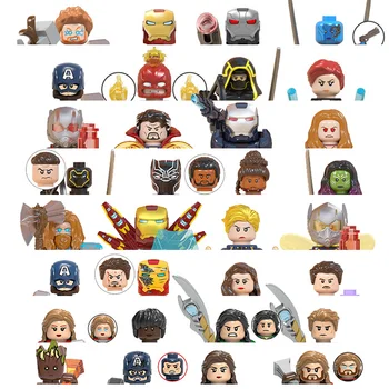 

Set Mini figures Avenger Action Building Blocks Super hero Thor Hawkeye Loki Captain iron Wasp War Weapon Toys for Children Gift