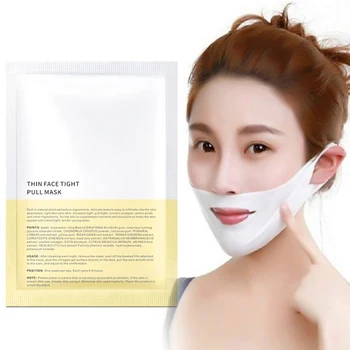 

4D Double V Face Shape Tension Firming Mask Paper Slimming Eliminate Edema Lifting Firming Thin Masseter Face Care Slim Mask