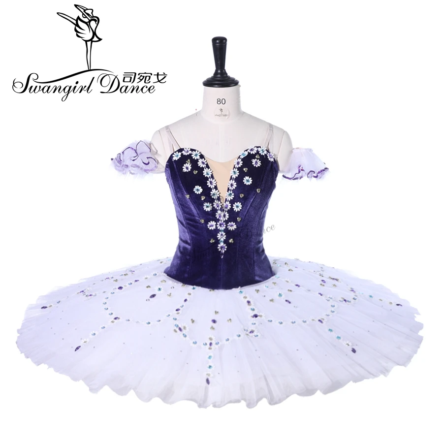 prdark purple fairy tutu women professional ballet tutu ballerina pancake platter classical performance ballet costume BT9279
