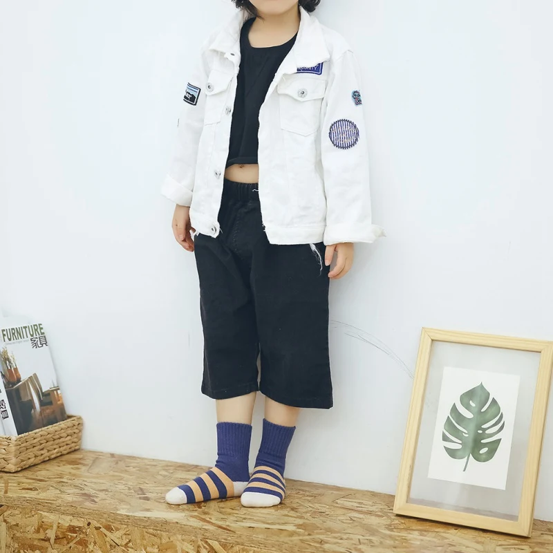 5Pcs/set Baby Socks Boys Girls Cute Striped Pattern Socks Set Warm Floor Socks Leg Warmer