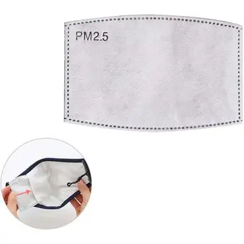 

10pcs/Lot 5 Layers PM2.5 Filter paper Anti Haze mouth Mask Activated Carbon Filter Media Insert for mouth Mask anti dust mask