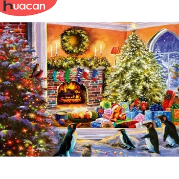 

HUACAN Diamond Painting Kit Scenery Christmas Decoration Embroidery Christmas Tree Landscape Handmade Gift