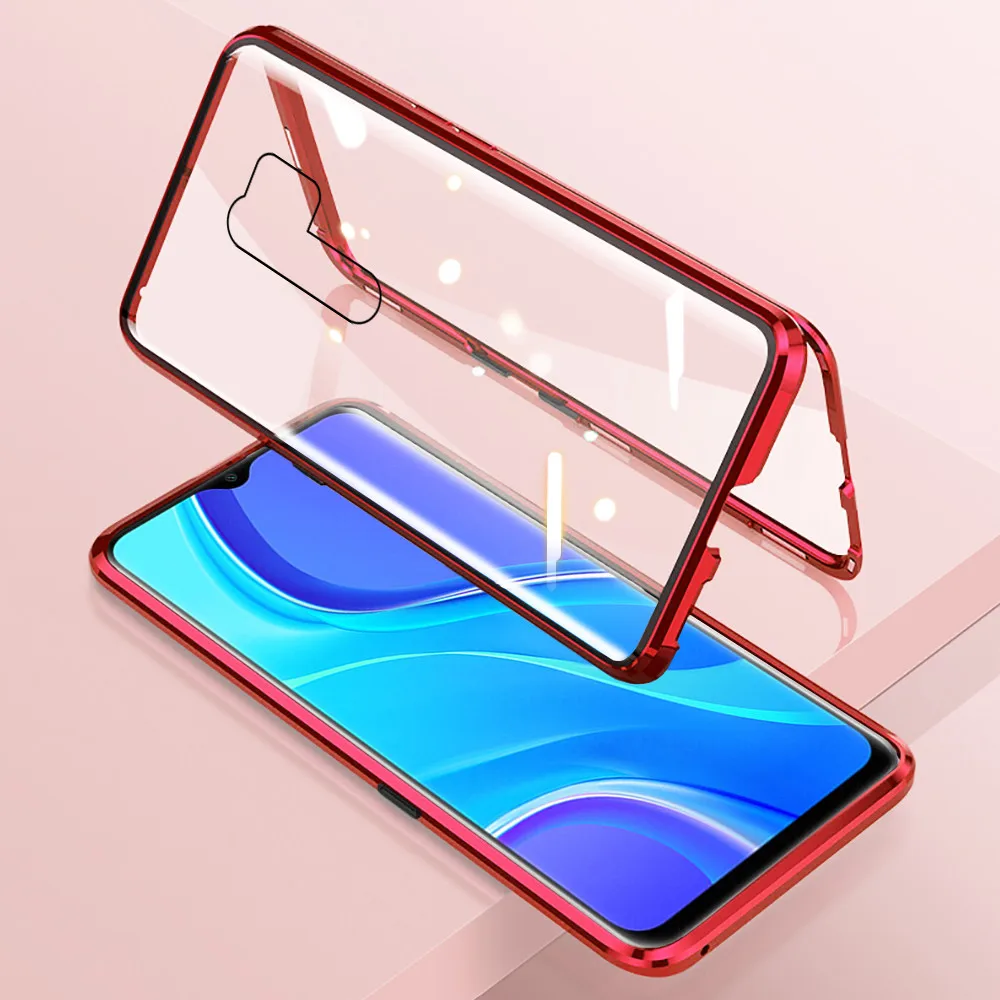 Redmi 9 Ốp Lưng 360 2 Mặt Kính Trường Hợp Cho Xiaomi Redmi 9 Redmi9 Từ Kim Loại Ốp Lưng Nắp nồi cơm điện từ Xaomi xiami Coque 