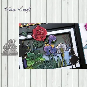 

Flowers and dreams of Wonderland Metal Cutting Dies DIY Scrapbooking Embossing Album Paper Cards Making Crafts Supplies