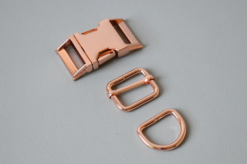 200 sets metal D rings release buckle hardware 25mm webbing for paracord dog collar DIY sewing dog accessories flat adjusters