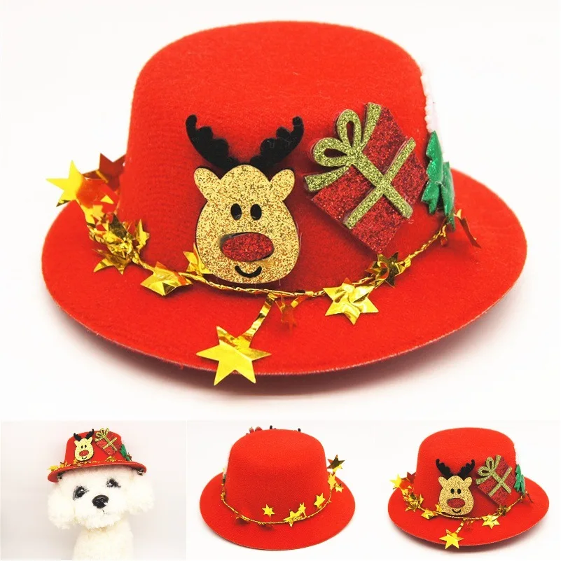 

Origional New Style Christmas Pet Fur Felt Hat Dogs And Cats Christmas Bowler Hat