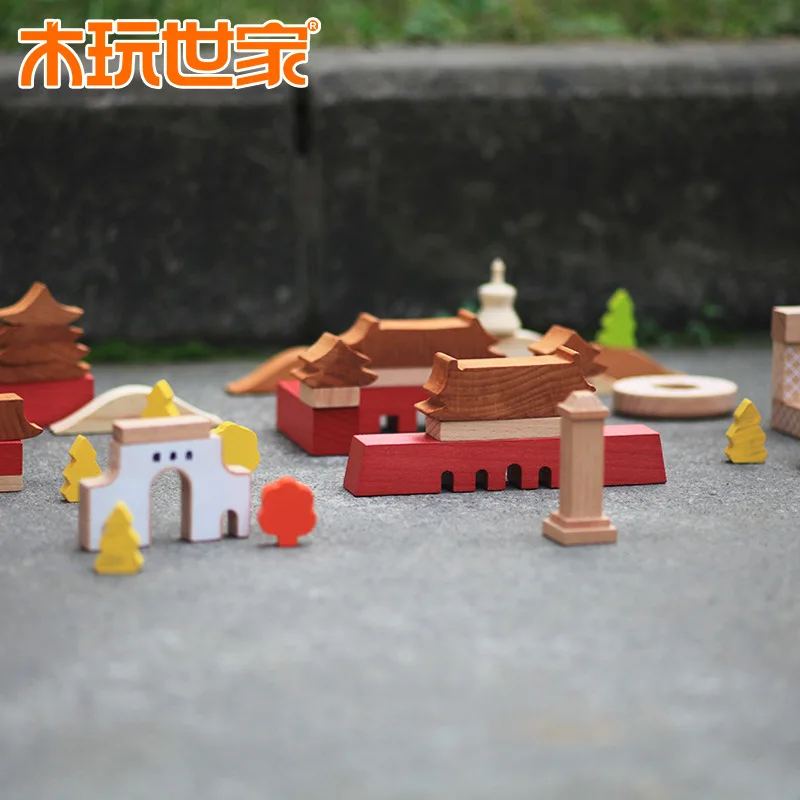 

Muwanshijia Love Wooden Building Blocks Impression Series Landmark Model Toy Gift