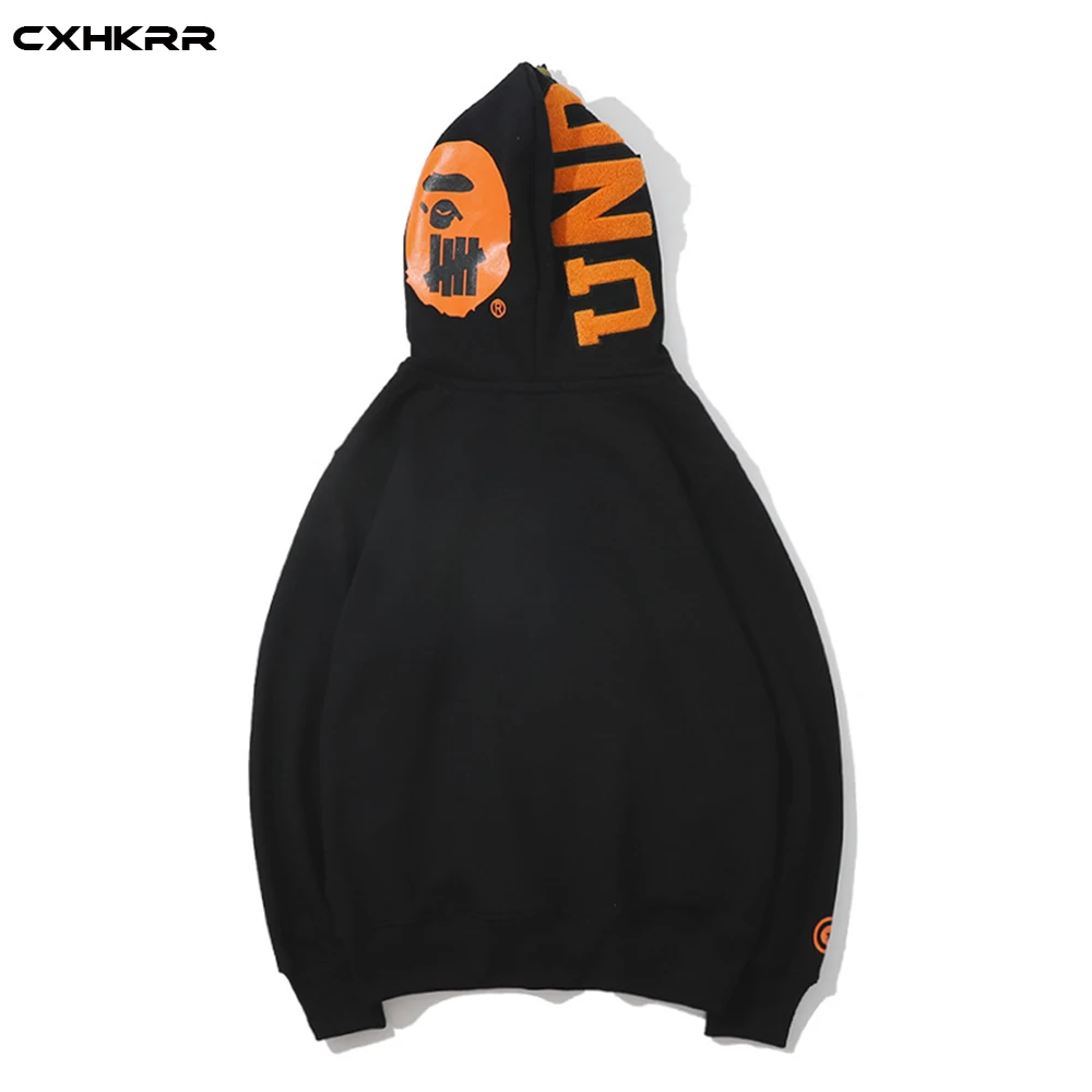 CXHKRR осень и зима, брендовый камуфляж, Акула, двойная шапка, пальто, пара, свободный, хип-хоп, мужской/женский