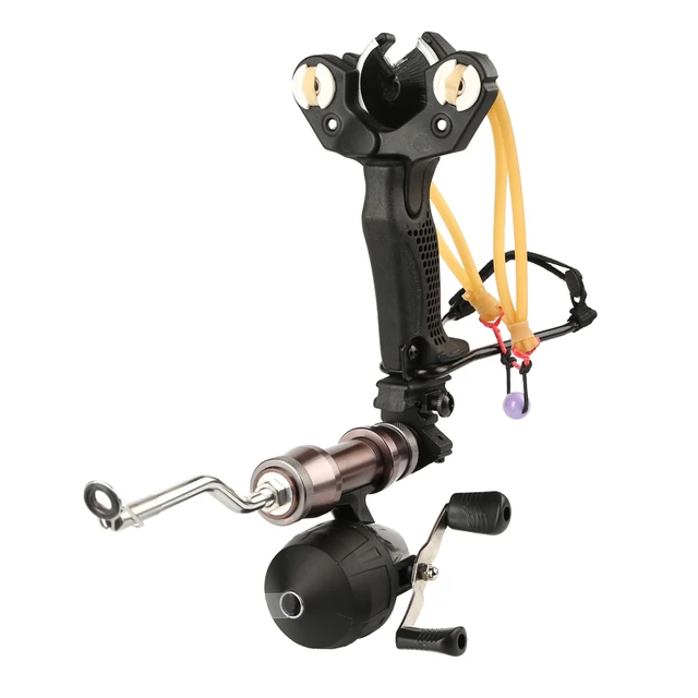 US $52.99 Fish Multi function Archery Bowfishing Wheelset Hunting Slingshot Folding Handle Fishing