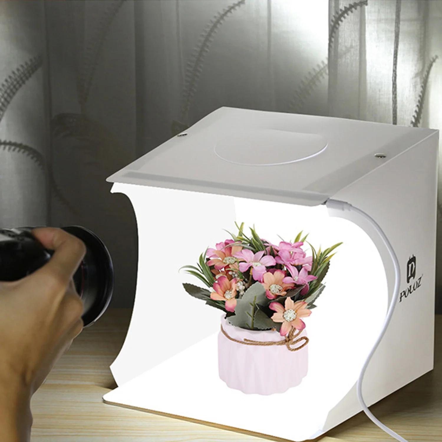 Gosear 20 см портативный складной светодиодный светильник для фотостудии для фотосъемки софтбокс+ 6 шт. фонов для профессионалов