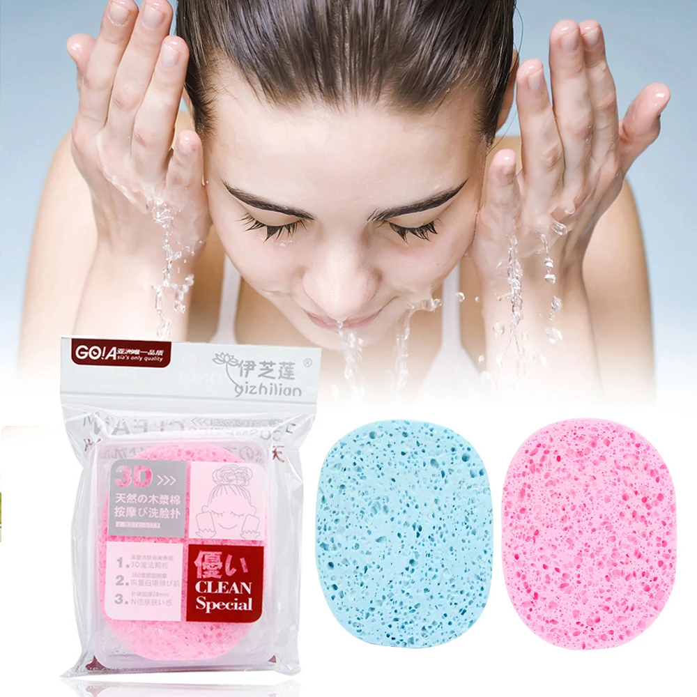 1Pcs Soft Facial Cleansing Sponge Face Makeup Wash Pad Cleaning Sponge ...